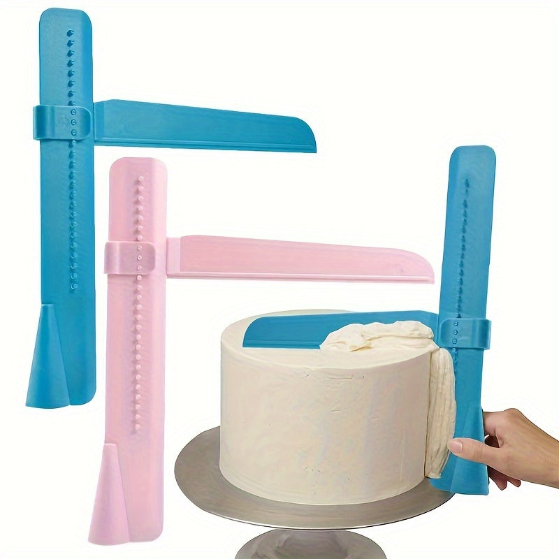 Cake Icing Smoother Tool Set with Handle Plastic Baking Decorating Accessories