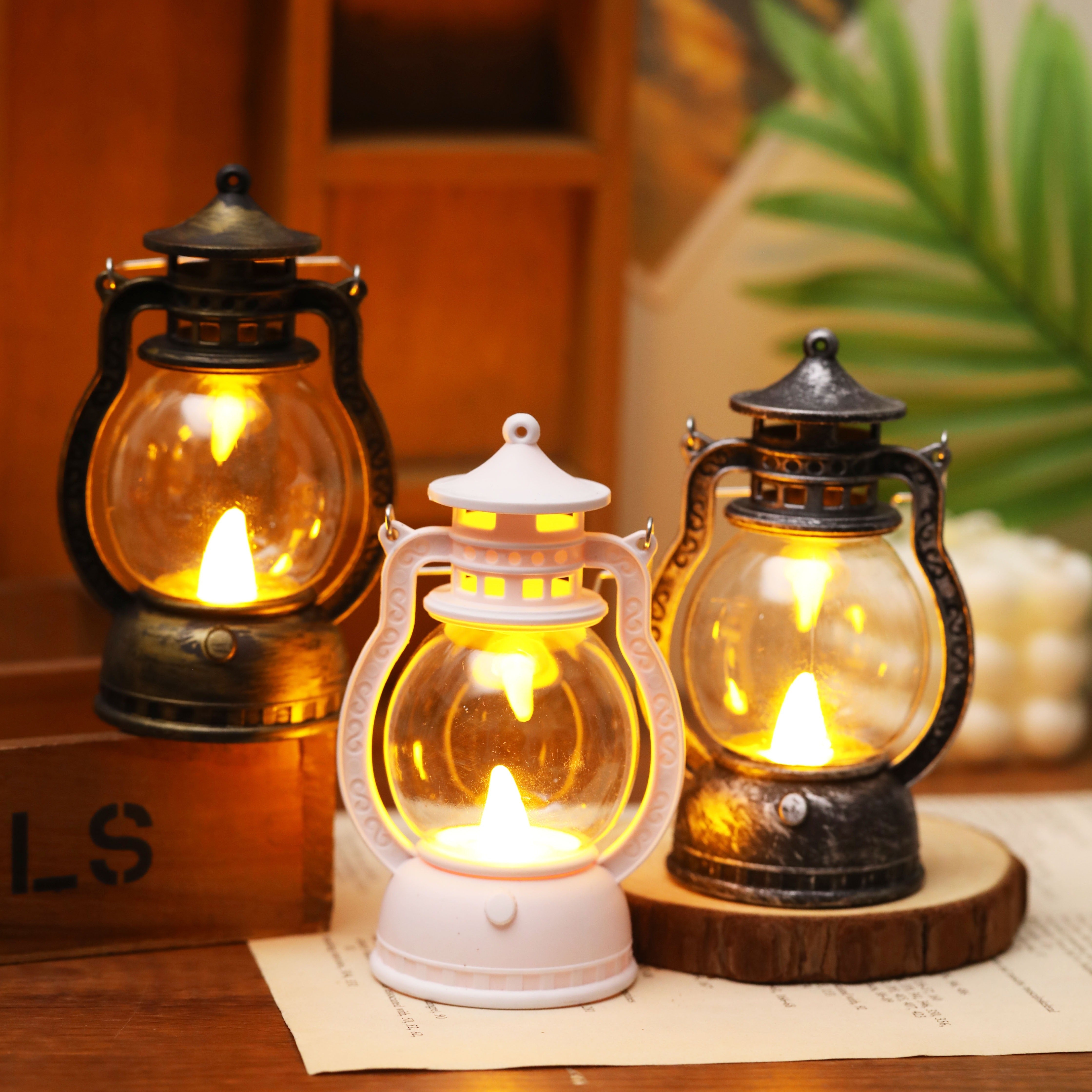 Mini LED Lantern with Battery Included for Decoration Bedroom Party Holiday Faux Candle Light