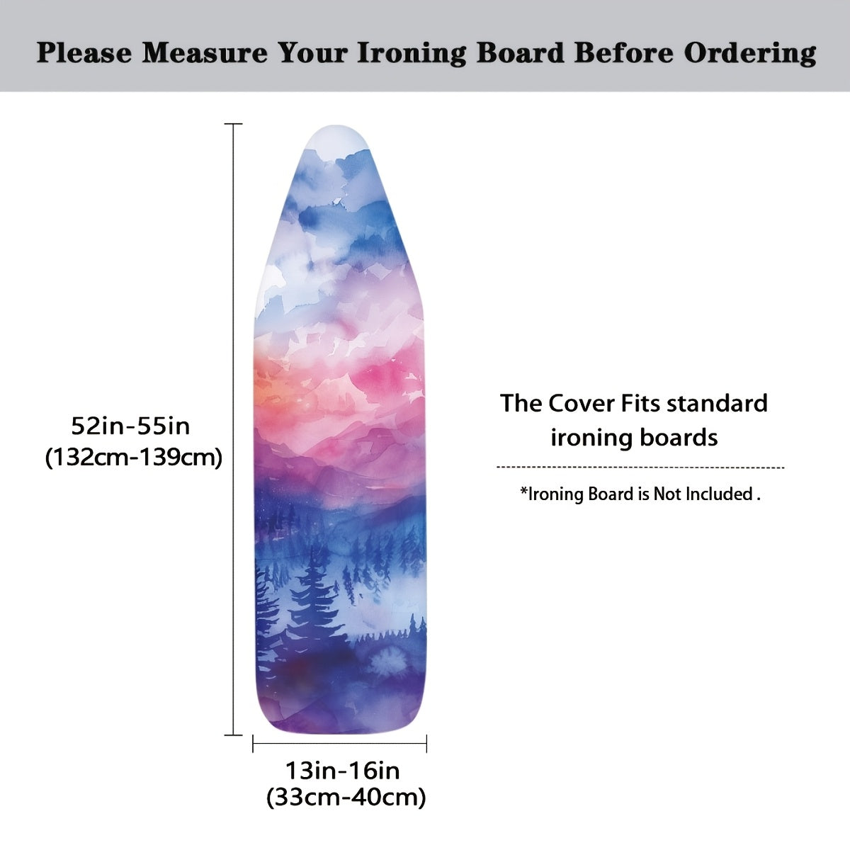 "Uslubingizni yangilang: Zamonaviy yuvish xonasi dekoratsiyasi va to‘g‘ri aksessuarlar uchun oson o‘rnatiladigan, dog‘ga chidamli PET materialdan tayyorlangan, akvarel tie-dye dizayni bilan zamonaviy yulduz naqshli dazmol taxtasi qopqog‘i va pad"