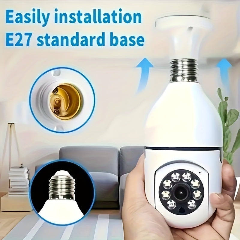 E27 Smart Home Security Camera 360° Panoramic WiFi Night Vision Motion Detection