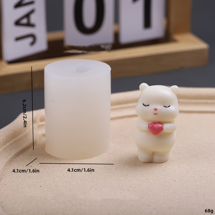 Molde de silicona Mini Bear para velas de aromaterapia y decoración de pasteles, pequeño accesorio de manualidades