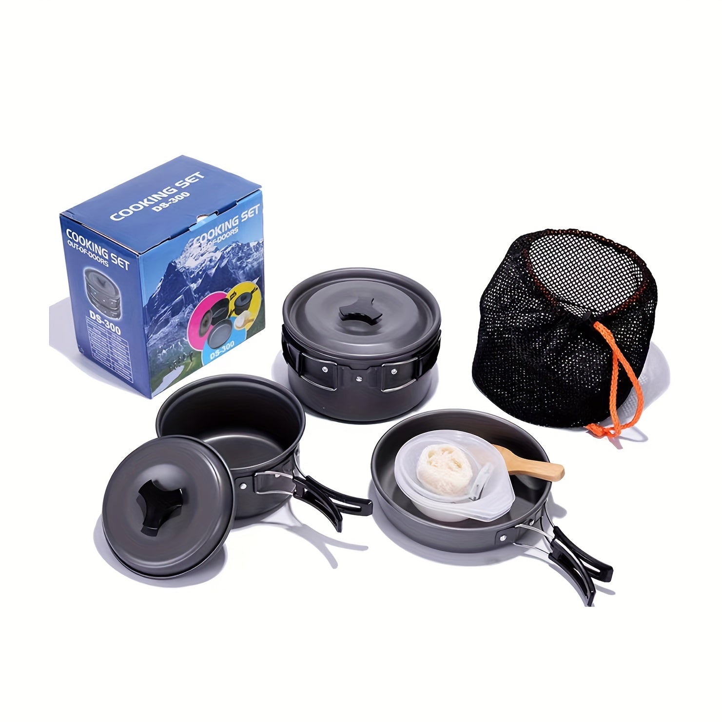 Outdoor Camping Cookware Set 8-Piece Aluminum Pots and Pans with Accessories