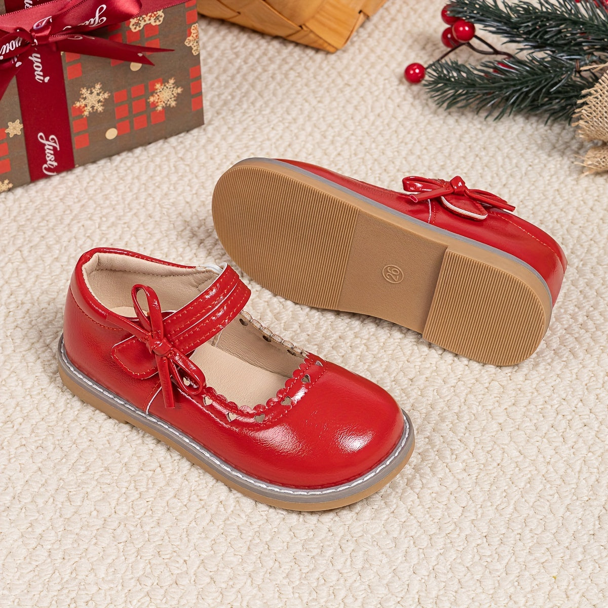 Детские кожаные туфли на каблуке с бантом, круглым носком, осень-зима, однотонные