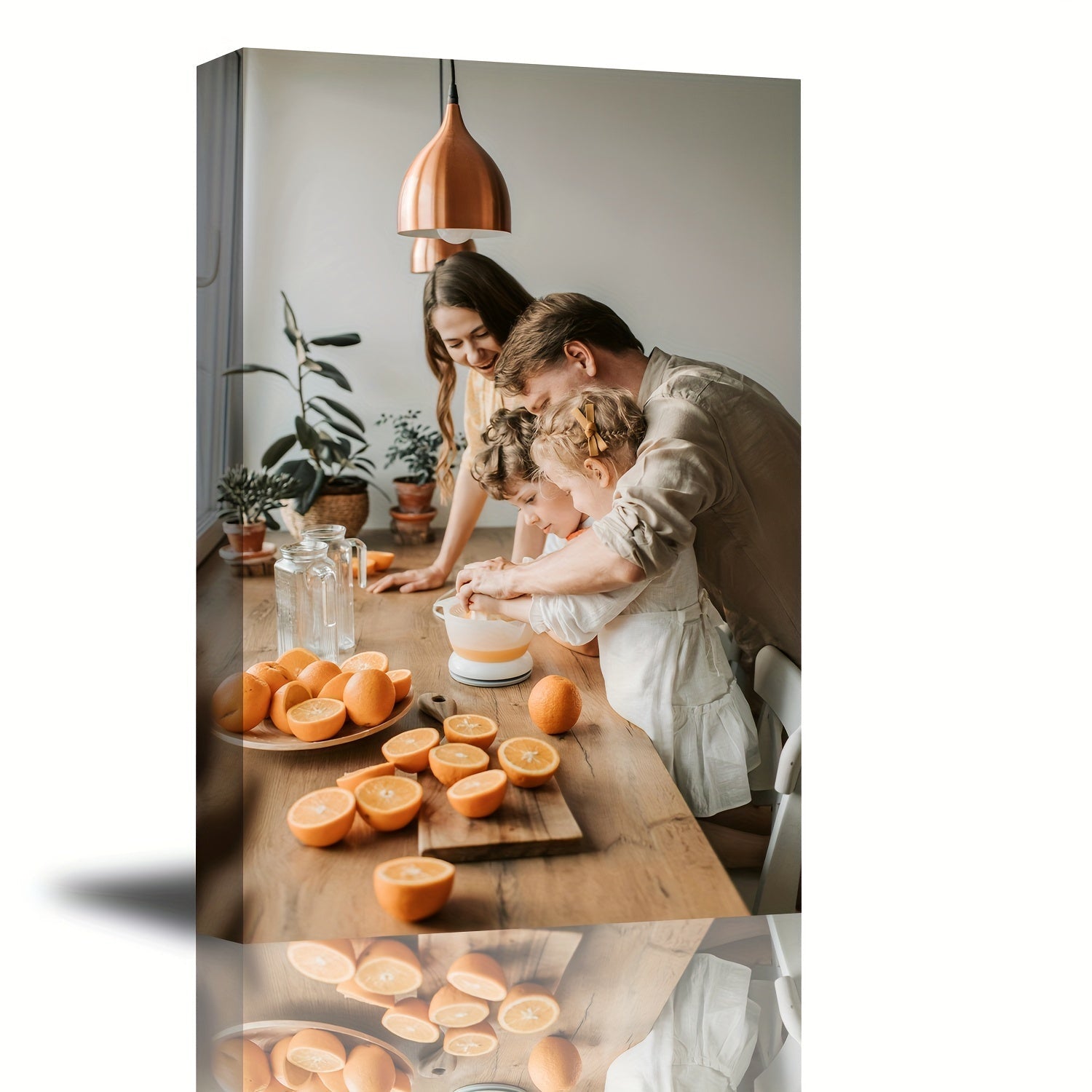 Personalized Wooden Framed Canvas Print for Family Photos Wall Art for Living Room Bedroom Bathroom