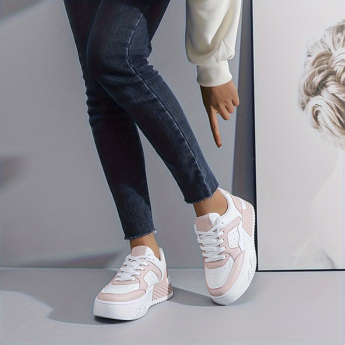 Women's Casual Sneakers Multicolor Low-Top Lace-Up Shoes Rubber Sole