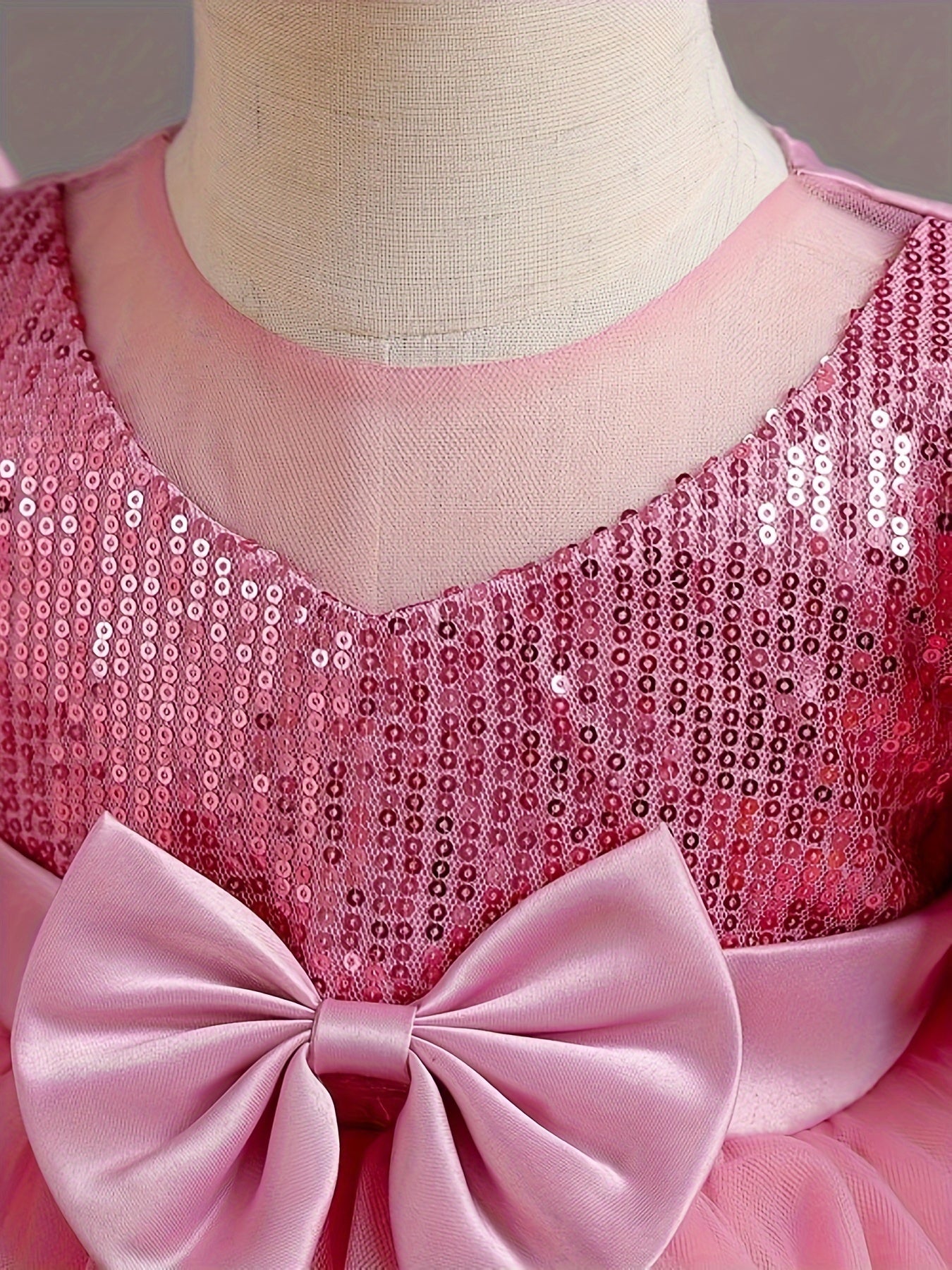 Girls Sequin Tutu Dress for Birthday Party with Ruffle Mesh Skirt and Belt