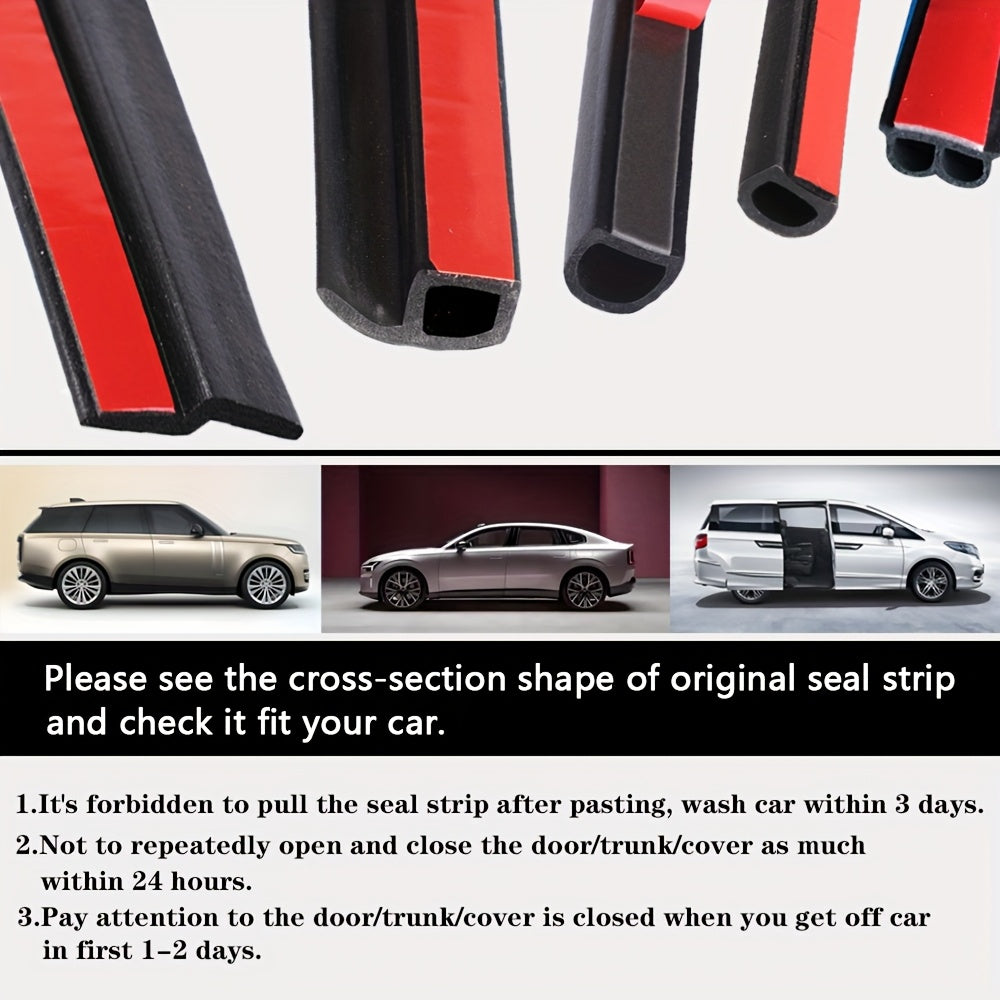 Car Seal Strip Rubber Gasket for Trunk Hood Door Sealing Tape 4M