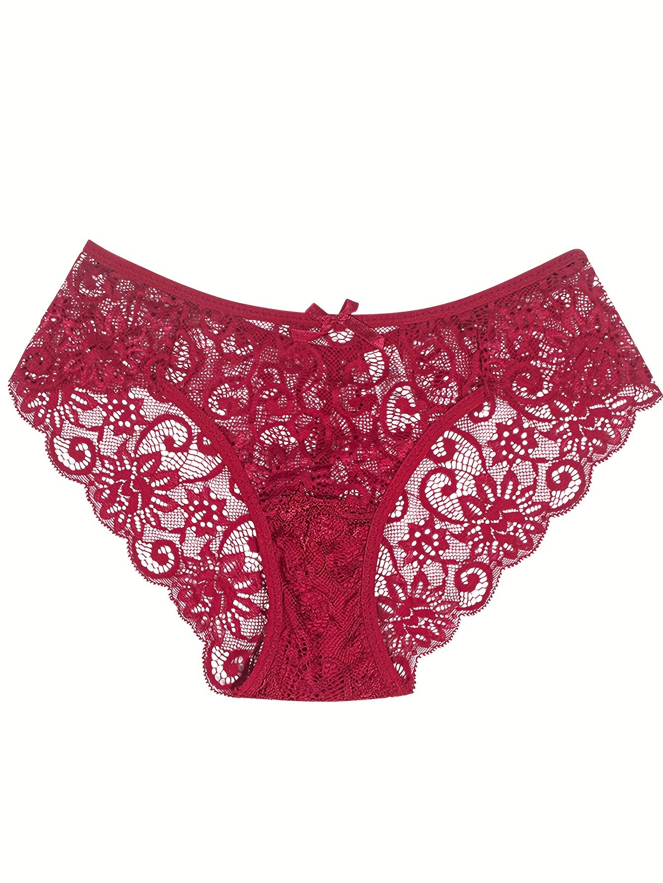 Set of Five Women's Lace Hollow Waist Briefs Lingerie Set