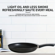 10.8-Inch Black Aluminum Non-Stick Frying Pan for Eggs and Steak