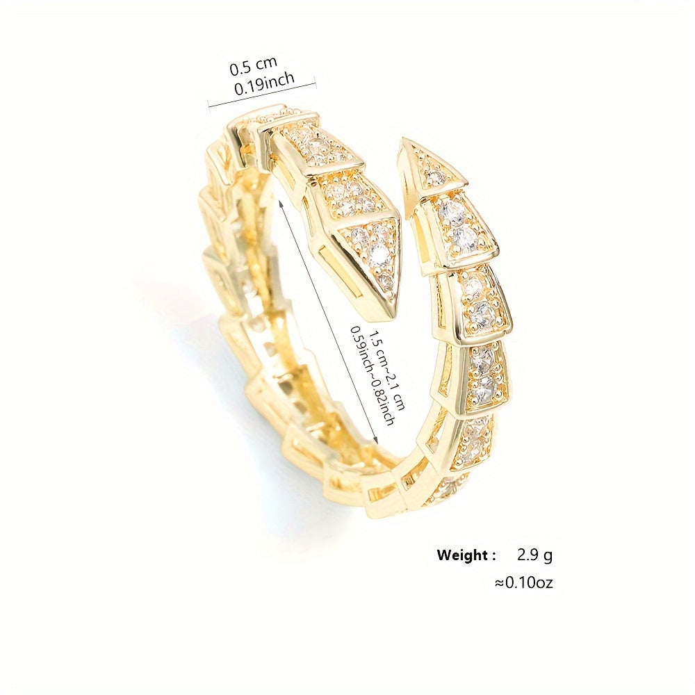 Kunlik va maxsus tadbirlarda foydalanish uchun sun'iy kubik zirkon bilan mis punk uslubidagi barmoq uzuk