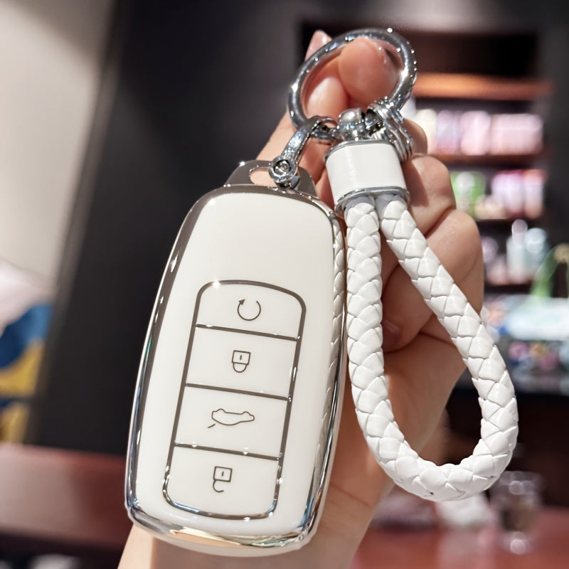 Car Key Fob Cover TPU Remote Case with Keychain for SUV Compact Car