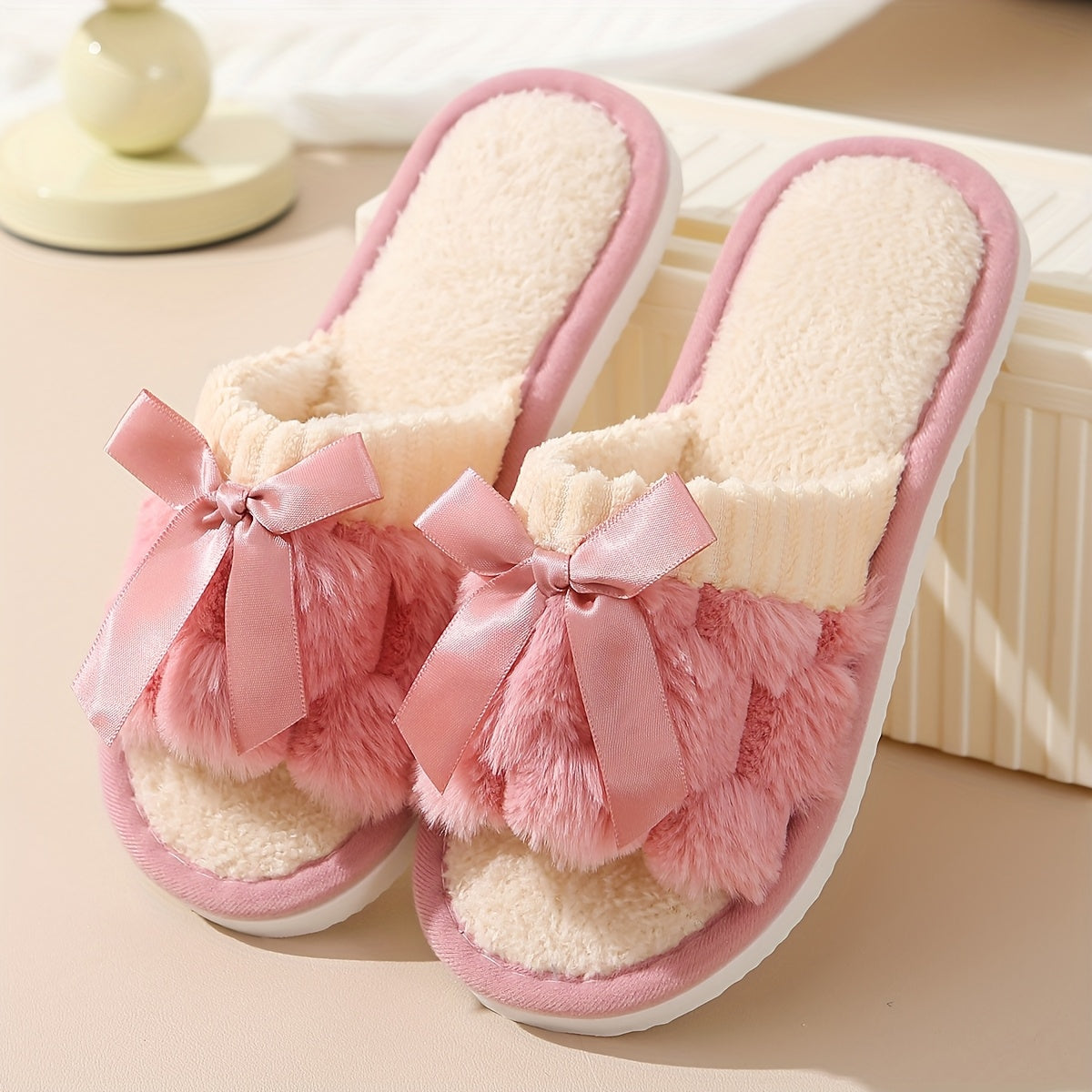 Women's Plush Animal Slippers Warm Non-Slip Indoor Bedroom Shoes
