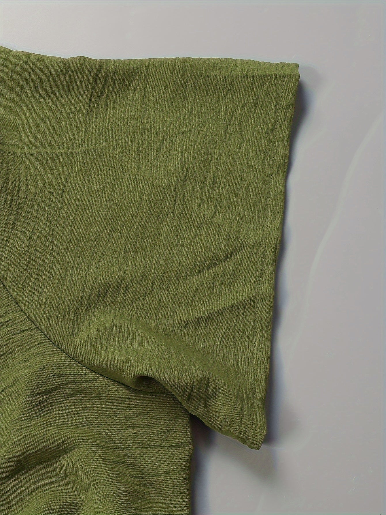 Plus Size Solid Ruched Tiered Dress Short Sleeve V-Neck Summer Loose Fit Women