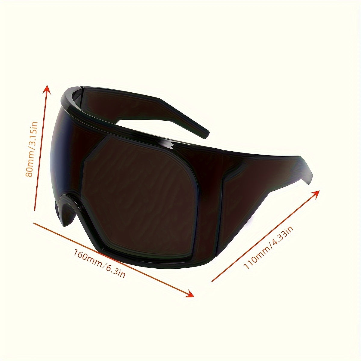 Unisex Oversized Sun Shade Wrap Around Shield for Driving and Beach Parties