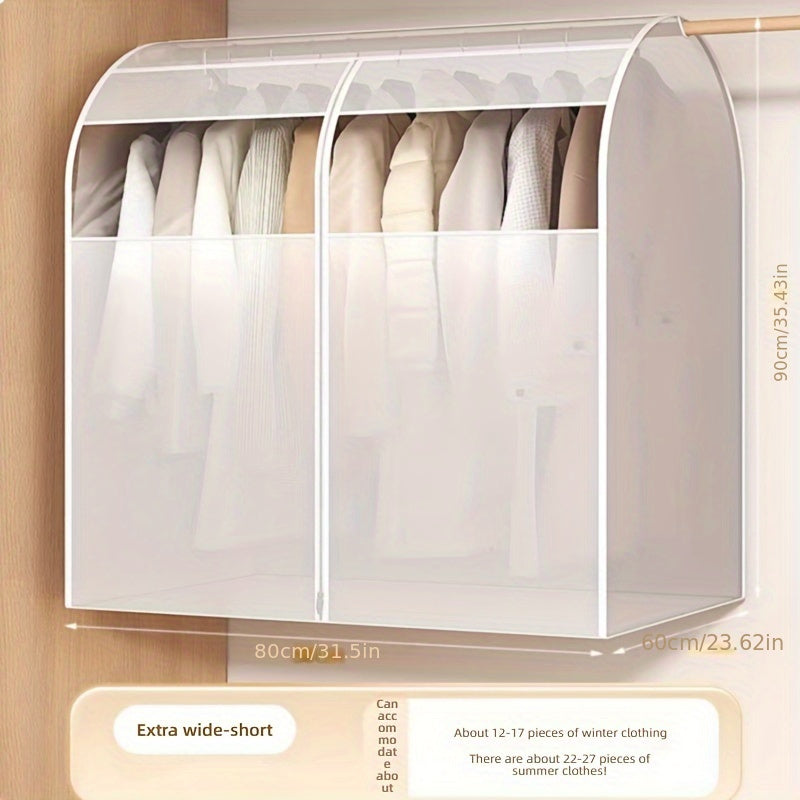 Translucent PEVA Hanging Garment Bag Dustproof Cover for Suits and Coats