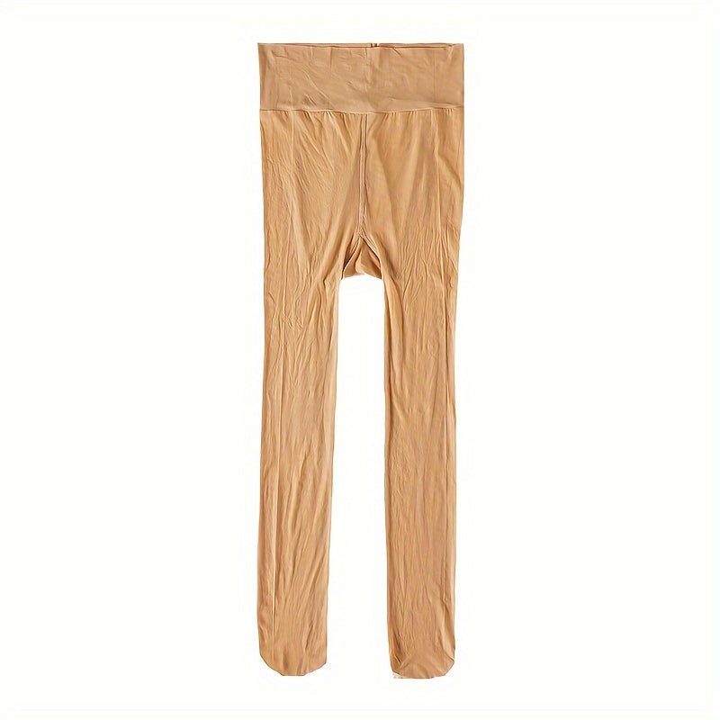 Plus Size Women's High Waist Shiny Pantyhose Tights for Fall Slimming Hosiery 2 Pack