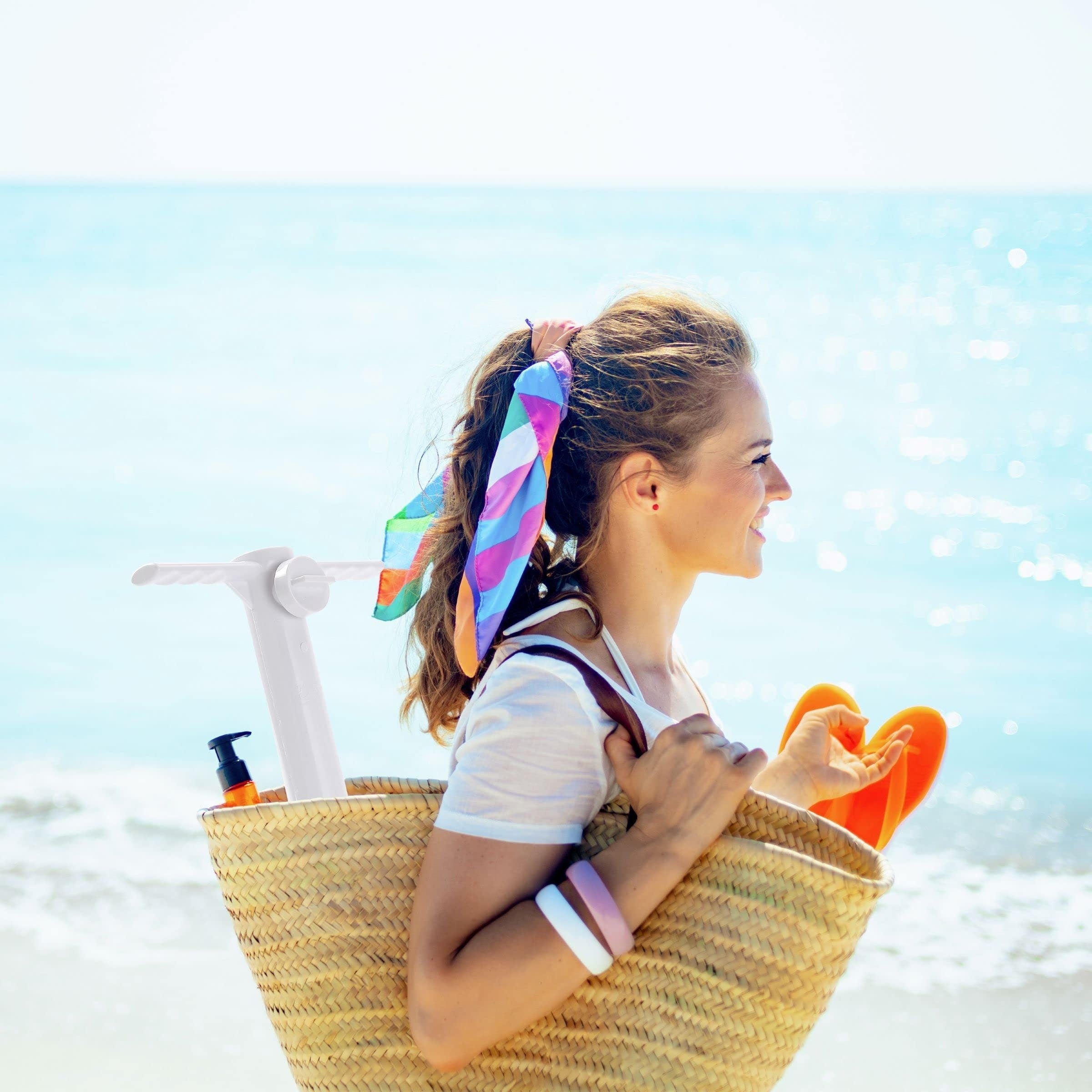 Heavy Duty Beach Umbrella Anchor with 5 Spiral Screws for Strong Winds