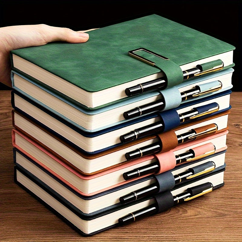 A5 Leather Notebook with Bookmark Soft Cover for Business and School