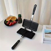 Yopishmaydigan ikki tomonlama vafli tayyorlagich, oson tozalash uchun alyuminiy pan, pechka ustida nonushta pishirish va oilaviy yig'ilishlar uchun ideal. Portativ va teng issiqlik taqsimotini ta'minlaydi.