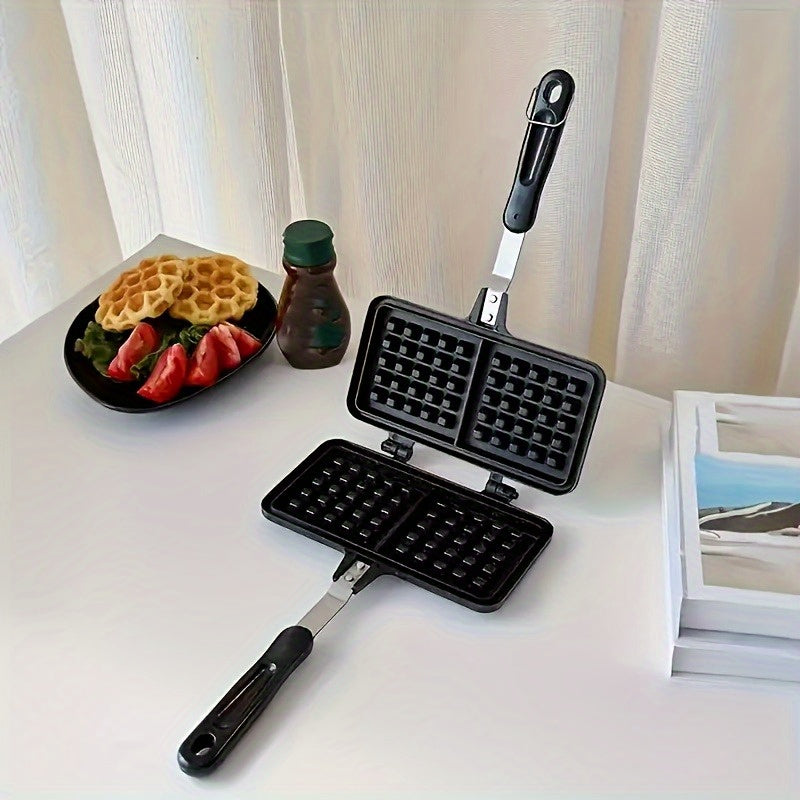 Yopishmaydigan ikki tomonlama vafli tayyorlagich, oson tozalash uchun alyuminiy pan, pechka ustida nonushta pishirish va oilaviy yig'ilishlar uchun ideal. Portativ va teng issiqlik taqsimotini ta'minlaydi.