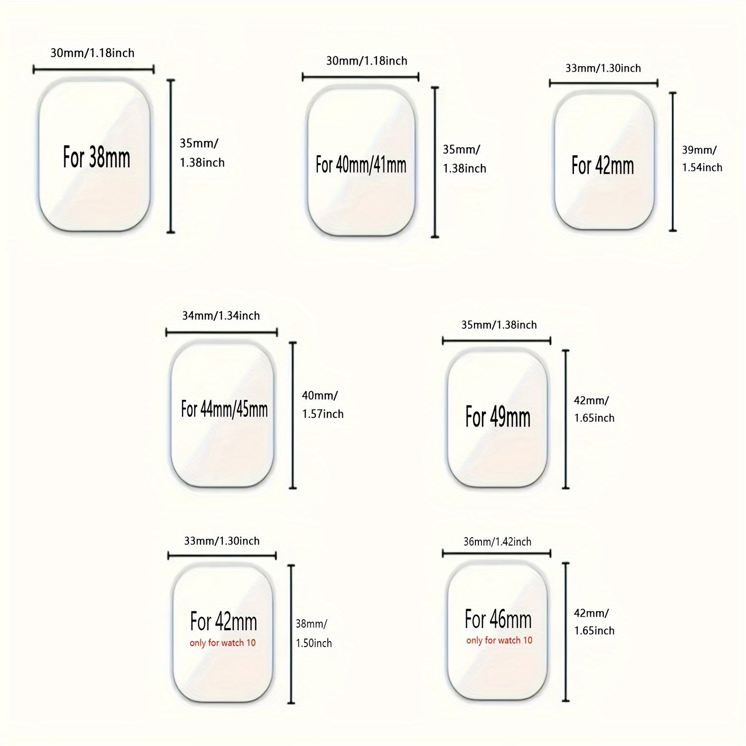 6 Pack TPU Screen Protectors for Apple Watch Ultra Series 10-2 38mm 41mm 42mm 44mm 45mm 49mm Anti-Scratch HD Clear Film