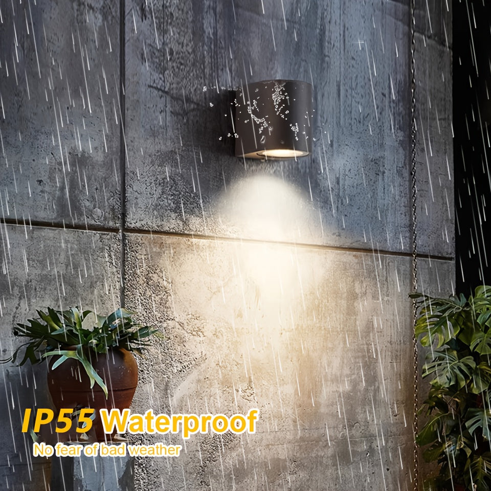 Luz de pared LED exterior de 3W 6W, a prueba de agua, negro, para jardín, porche, interior y exterior