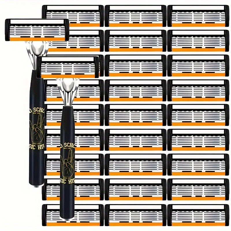 Men's Stainless Steel Safety Razor Set with Sharp Blades for Close Shave