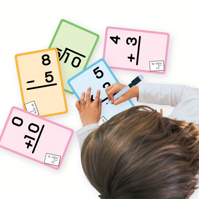 Conjunto de tarjetas educativas de matemáticas para niños de 2 años en adelante, con doble cara, suma, resta, multiplicación y división