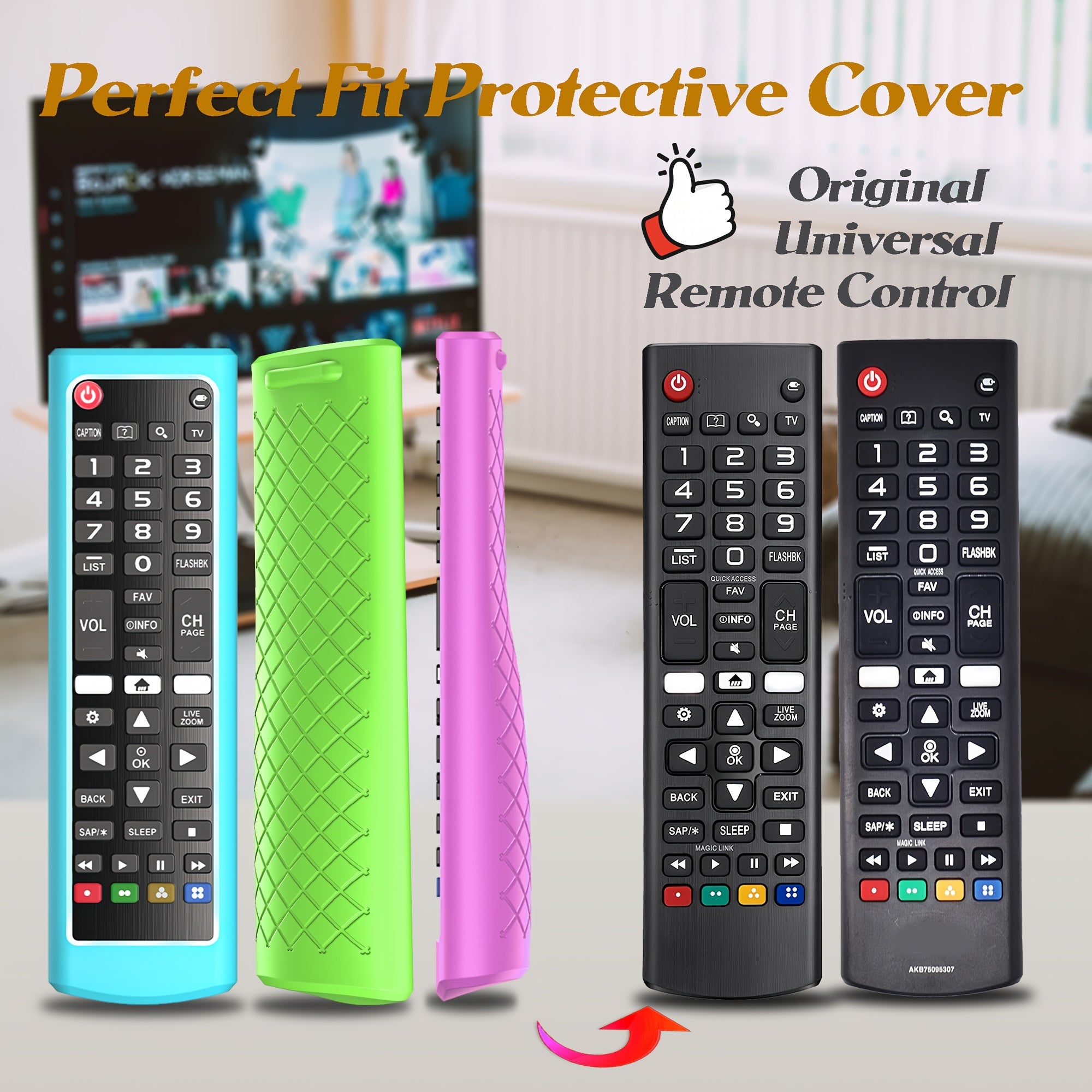 Silicone Remote Control Cover for Smart TV Remote Durable Non-Slip Easy to Install