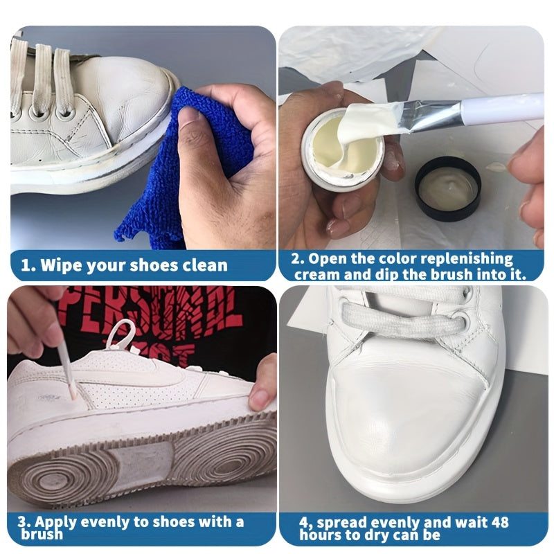 White Faux Leather Shoe & Furniture Dye Restorer Cream