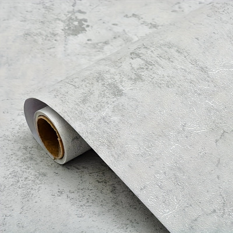 Kulrang-Oq Sement Yoriq Naqshli Devor Qog'ozi - Suvga Bardoshli, Olib Tashlanadigan Vinil Uy Bezash va Mebel Yangilash Uchun