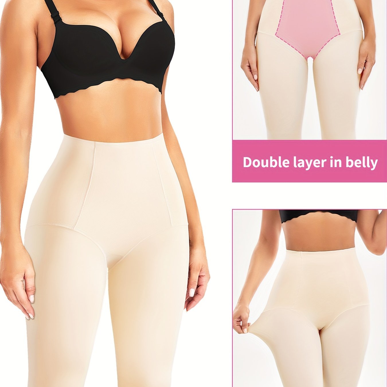 Women's High-Waist Shapewear Capri Pants Tummy Control Butt Lift Nylon Blend