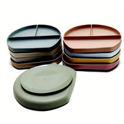 Bolalar uchun Silikon Stol to'plami, bo'lingan plita bilan, yiqilish va to'kilishdan himoya qilish uchun