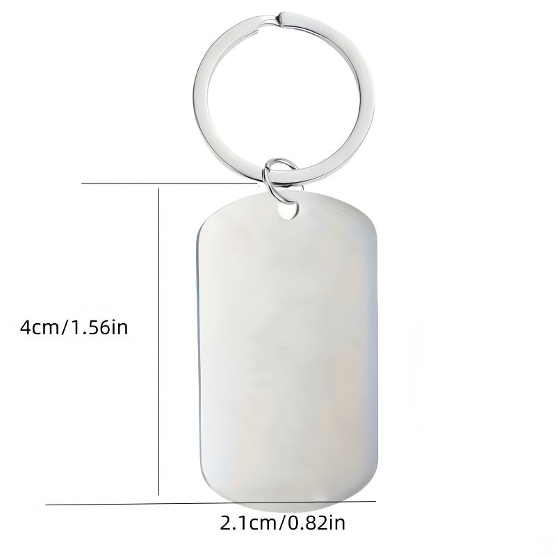 Unisex Stainless Steel Keychain with Elegant Pattern Durable Car Key Ring