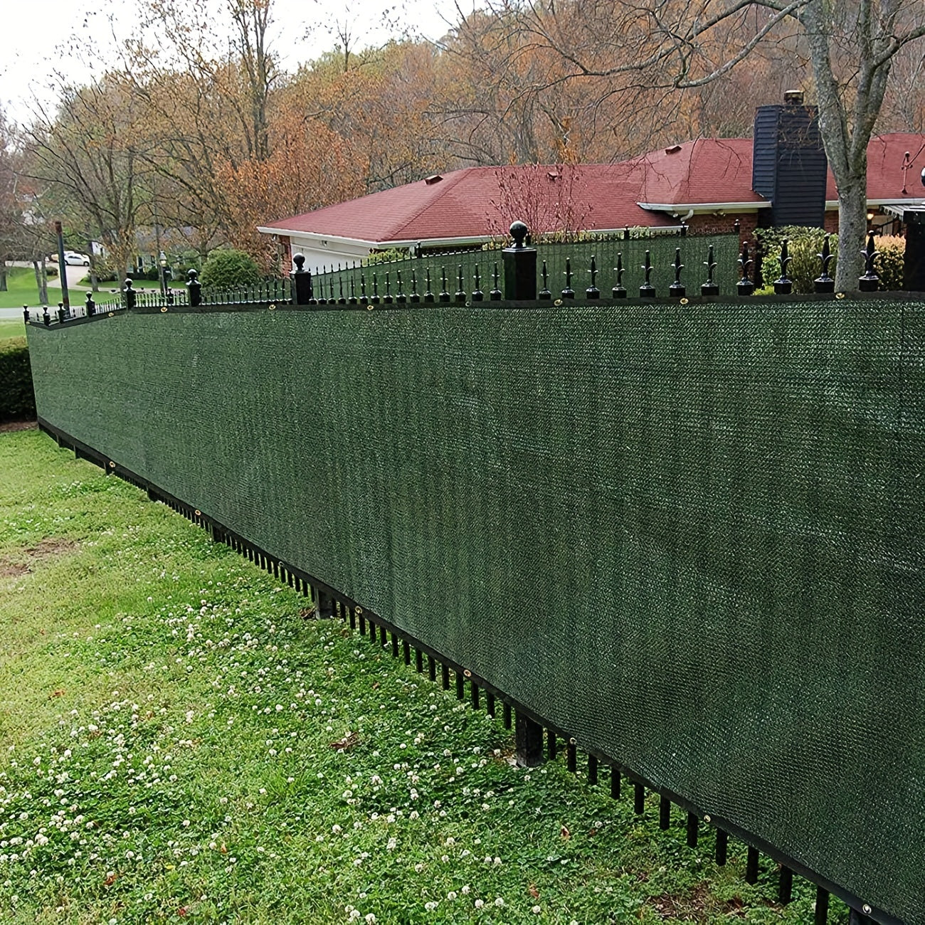 Privacy Fence Screen with Grommets Green UV Block Shade Net for Outdoor Fencing