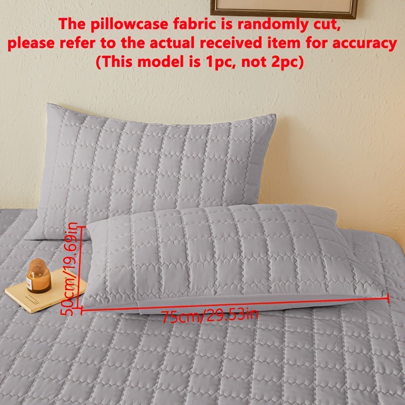 Square Pattern Waterproof Pillowcase Soft Breathable Skin-Friendly Bedroom Decor
