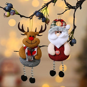 Set of 4 Christmas Hanging Decorations Santa Snowman Reindeer Bear Tree Ornaments