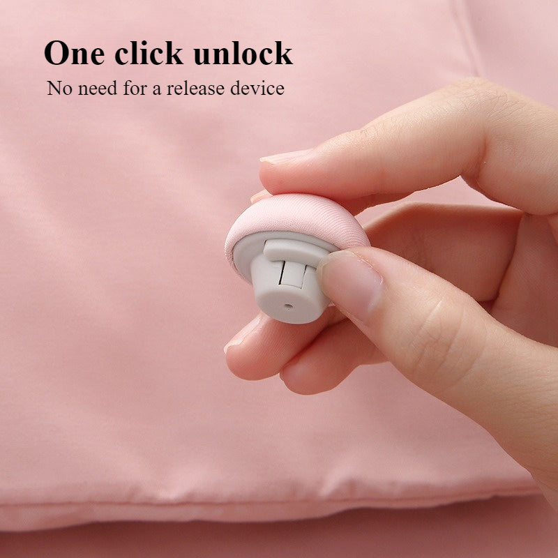 Set of 6 Pink Mushroom Bed Sheet Fasteners No-Pin One-Click Release Secure Sleep