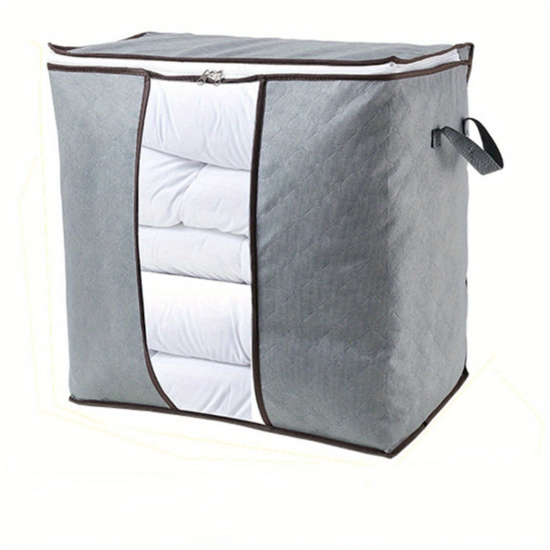 Large Canvas Storage Box with Zipper for Closet Organization Under 68.58cm Height