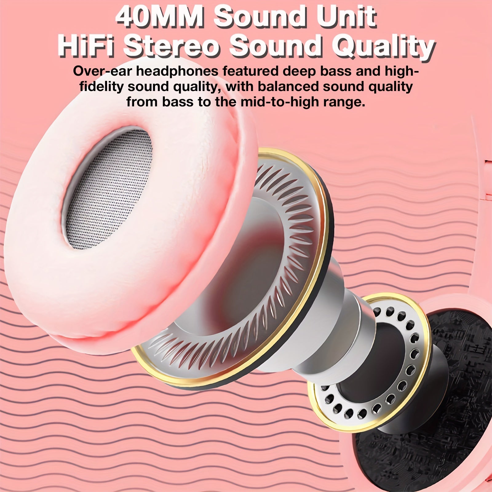 Auriculares inalámbricos over-ear para adultos y adolescentes con cancelación de ruido y 20 horas de reproducción