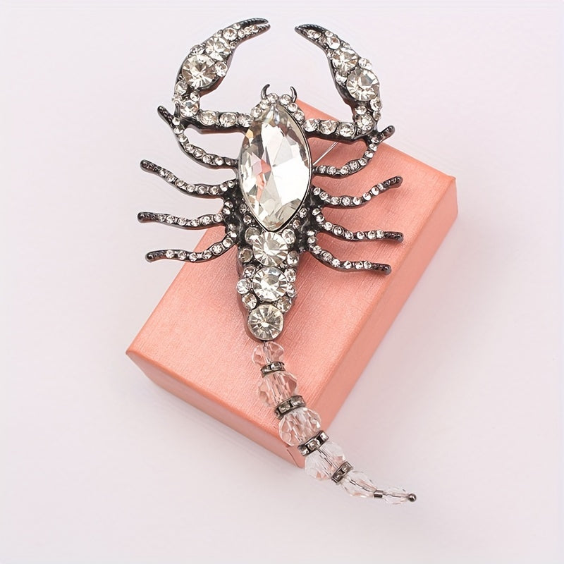 Retro Rhinestone Scorpion Brooch Pin for Women Stylish Jewelry Accessory