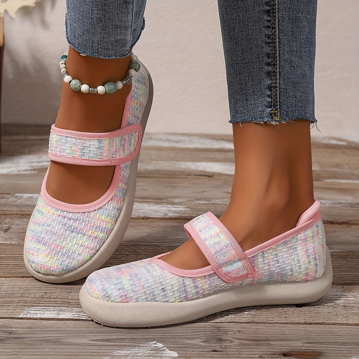 Zapatos planos casuales para mujer con suela suave y ligeros para caminar