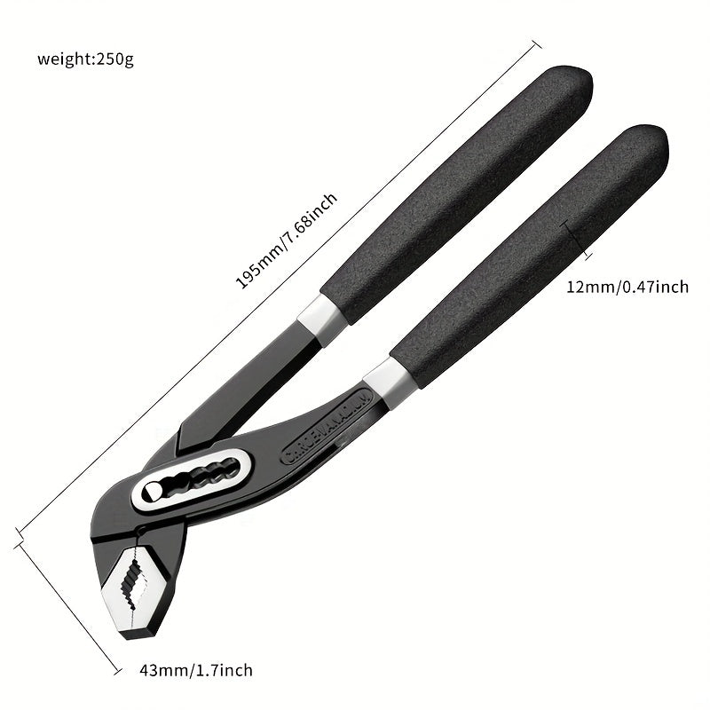Adjustable Water Pump Pliers with Quick-Release, Multi-Functional Plumbing Hand Tool