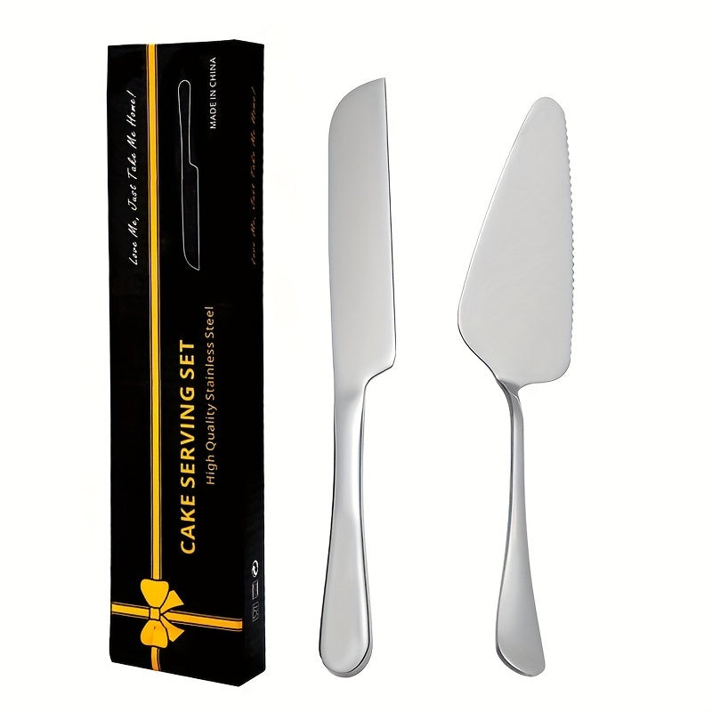 Stainless Steel Cake Knives and Servers Set for Wedding and Party Use