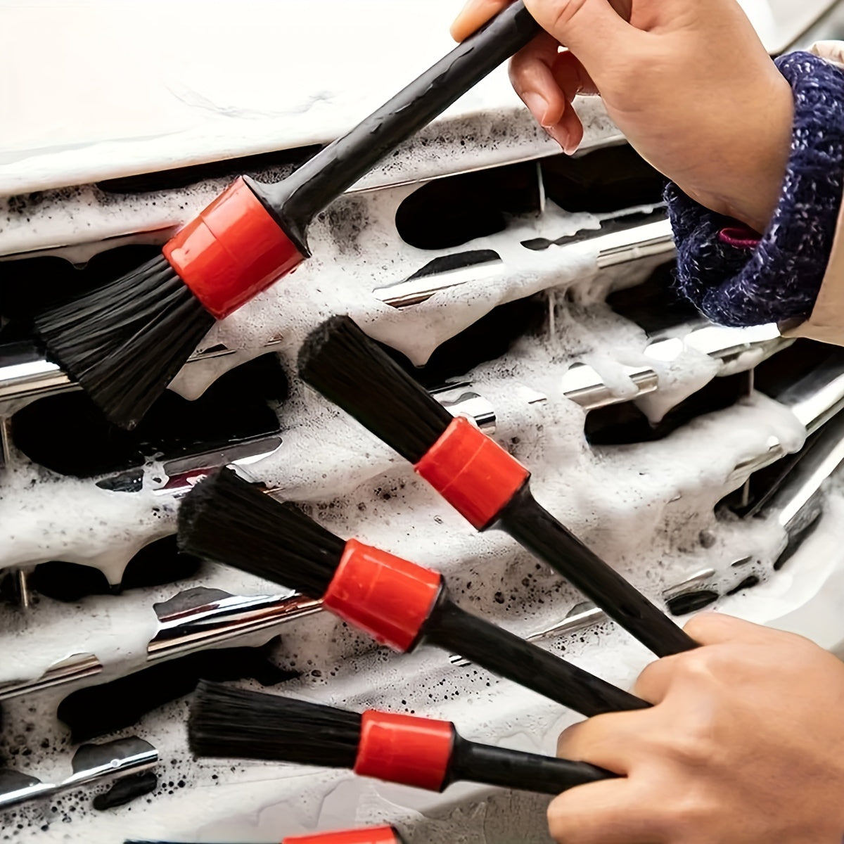 Набор щеток для детализации автомобиля, мягкая щетина, чистящие щетки для интерьера и экстерьера автомобиля