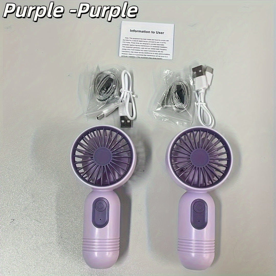 Hanging Neck Fans Set of 2 Portable USB Rechargeable Personal Fans for Outdoor Travel