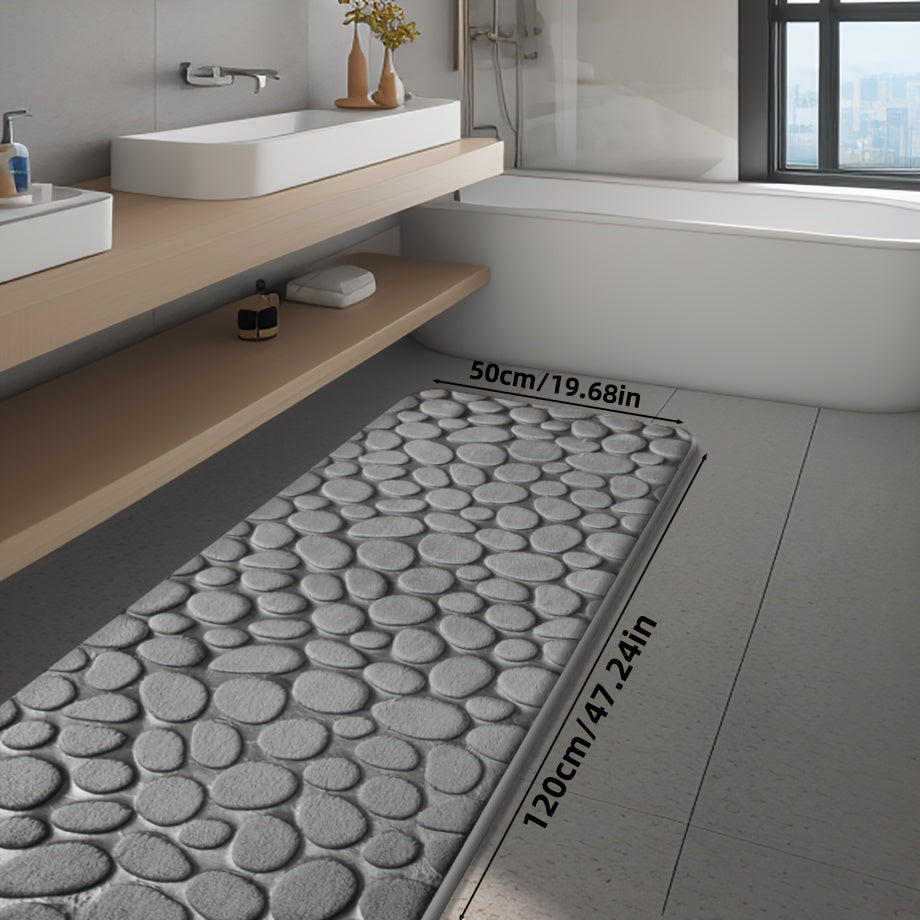 Элегантный коврик из полиэстера с геометрическим узором — роскошный, нескользящий и впитывающий, идеально подходит для ванных комнат, спален, кухонь и других помещений — прочный, устойчивый к пятнам и легкоочищаемый коврик для пола и ванной комнаты
