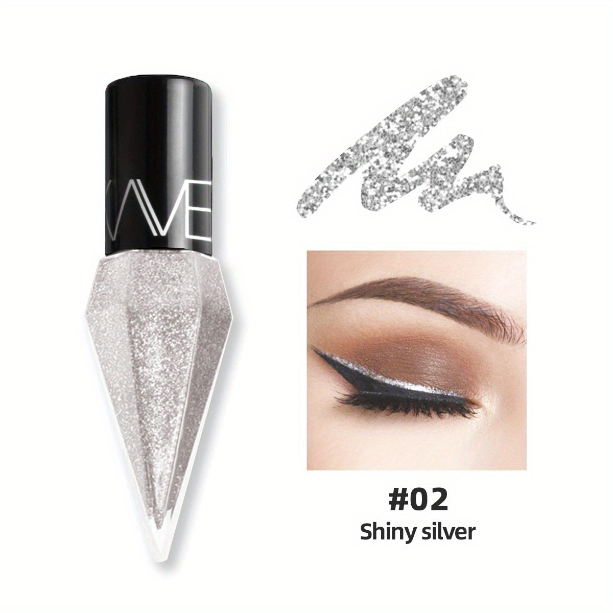 Yaltiraydigan suyuqlikli ko'z qalamchalari, ko'p rangli, olmos shimmery, talksiz