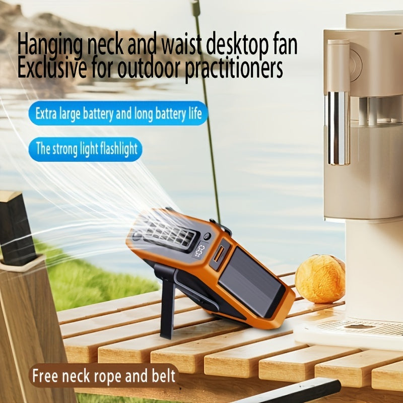 Portable Fan with Power Bank 4000mAh Rechargeable Wearable Neck Waist Fan