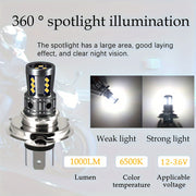 Mototsikl LED farasi H4 yuqori va past chiroq oq 12V tuman chirog'i